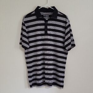 Columbia Golf Men's Polo Shirt in Black and White Stripes